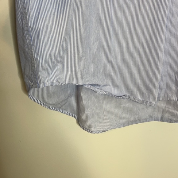 BP Blue and White Striped Tie Knot Cuffs Blouse - Picture 3 of 8